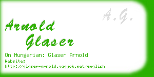 arnold glaser business card